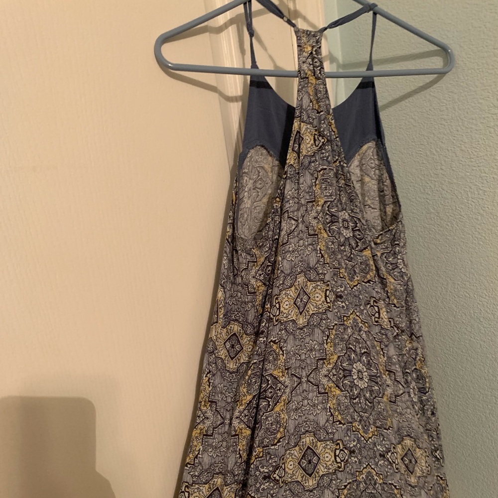 Blue Printed Racer Back Mini Dress - Picture 3 of 3